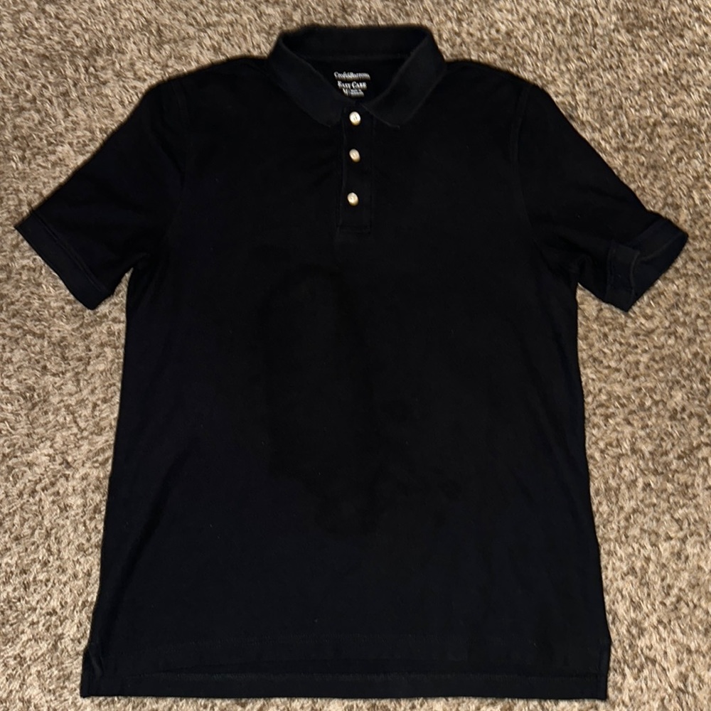 “Croft & Barrow” Black Button Up Polo T-Shirt